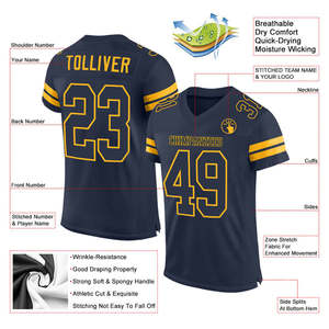 <b>College</b> Grade American Football Jersey Lightweight Breathable Quick Dry Custom Uniform for School Youth Players - Product Image 4