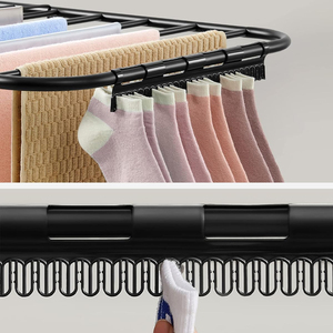 Có Thể Gập Lại Tiết Kiệm Không Gian Kim Loại Giặt Bướm Sấy Quần Áo Giá Với Vớ Clip - Product Image 4