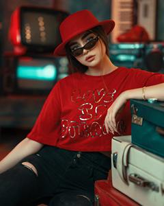 Femmes col en O tenues d'été pour femmes col rond haut régulier femme graphique personnalisé chemises en coton femmes imprimé manches tshirt tops - Product Image 2