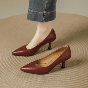 Pointed Toe Suede <b>High</b> <b>Heels</b> Women's Block <b>Heel</b> <b>Pumps</b> Stylish Look for Wedding and Formal Party Women Shoes - Product Image 3