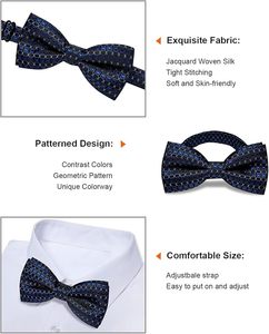 Vente en gros 100% Soie Numérique Imprimé Hommes Cou Noeud Papillon Bureau Formel Carré Noeuds Papillon Accessoires Uniforme Scolaire Cravates Noeuds Papillon - Product Image 3