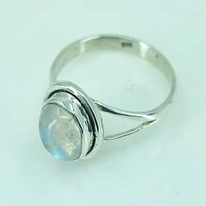 925 Sterling Silver Rainbow Moonstone <b>Statement</b> <b>Ring</b> Handmade Boho June Birthstone Jewelry Inlay Perfect Gift for Her Birthday - Product Image 3