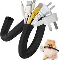 GSKJ Gestión de cables Envoltura de cable en espiral flexible Manga expandible-Protector de administrador de cable de poliéster Corrector Organizador de cables