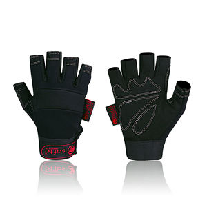 Tactical <b>Gloves</b> <b>Fingerless</b> Black Synthetic Leather Palm Durable Stitching Leather Tactical Sports <b>Gloves</b> - Product Image 6