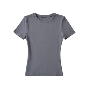 Proveedor directo B2B para minoristas, camisetas con cuello redondo y logotipo personalizado para mujer, camisetas transpirables de algodón 100% con cuello redondo - Product Image 4