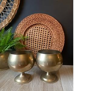 Copa de vino de latón única personalizable hecha a mano India moderna de bajo precio para copas de vino de artículos para el hogar - Product Image 2