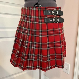 Tartan Zipper Sexy School Girls Pleated Plaid Natural Waist Slim Fit Loose Breathable Eco-Friendly Polyester/Cotton A-line <b>Skirt</b> - Product Image 2