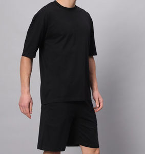 Conjunto de camiseta de manga corta informal de verano con logotipo personalizado para hombre, Conjunto de camiseta deportiva de dos piezas - Product Image 4