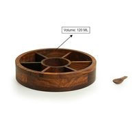 Boîte à épices et à noix en bois d'acacia carrée artisanale Aaliyan Impex, 9 compartiments, écologique, pour la cuisine et le rangement à domicile