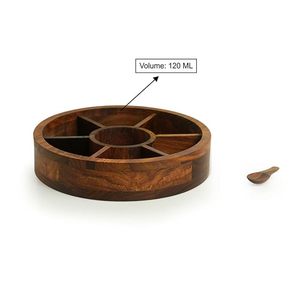 Caja de especias de madera cuadrada hecha a mano de Acacia con cuchara de té de madera 9 compartimentos Almacenamiento de especias de cocina ecológico - Product Image 3
