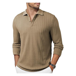 Polo de manga corta para hombre al por mayor | Tejido de punto suave, cuello de botón, ajuste elástico | Ideal para casual, golf, Playa - Product Image 1