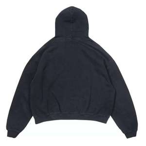 Invierno negro/gris personalizado hombres sudaderas con capucha de alta calidad térmica a prueba de viento sudaderas - Product Image 2