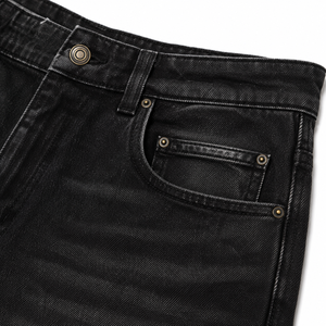 Pantalones Cortos de Mezclilla Negros Holgados Personalizados para Hombre, Estilo Urbano, Vintage, Lavados, Hip Hop, Casuales, de Verano, OEM - Product Image 6