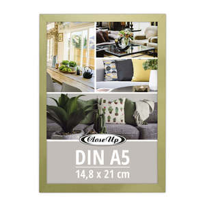 Lot de 2 cadres photo A5 en MDF 14,8 x 21 cm, dorés, en bois, pour affiches, décoration intérieure, cadres peints - Product Image 2