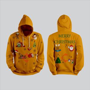 เสื้อฮู้ดผู้ชายสำหรับฤดูหนาวเสื้อฮู้ดพิมพ์ลาย3D คริสมาสต์ทันสมัย - Product Image 4