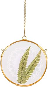 Cadre suspendu en laiton de décoration murale transparente octogonale pour l'affichage de fleurs séchées de plantes pressées pour la décoration - Product Image 4