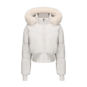 Chaqueta Unisex de Invierno Acolchada con Forro Polar, Bolsillos, Capucha, Cintura Ajustable, Cuello de Piel de Oveja, Impermeable, Ecológica, con Exterior de Algodón - Product Image 2