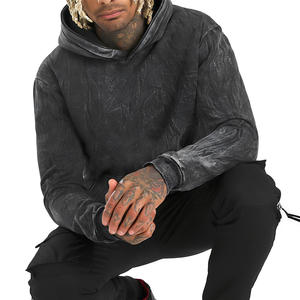 Sudaderas con capucha de lavado ácido de gran tamaño para hombre, ropa de calle con estampado de estilo, ropa lisa en blanco a granel para invierno - Product Image 3