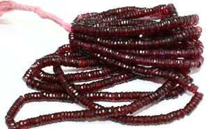 Natural <b>Garnet</b> Faceted Heishi Tyre Shape Gemstone Beads 5-6mm <b>Garnet</b> Loose Spacer Beads For Jewelry Making At wholesale Price - Product Image 2
