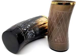 Vaso de chupito de cuerno natural para barware de alta gama, vaso de chupito de cuerno hecho a mano para bares vintage, auténtico vaso de chupito de cuerno vikingo hecho a mano - Product Image 2