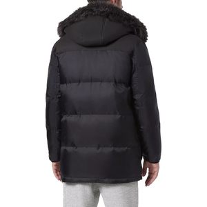 Chaqueta de Parka acolchada para hombre, de diseño de calidad prémium, color personalizado, longitud completa, con bolsillos delanteros grandes y capucha de piel sintética - Product Image 2