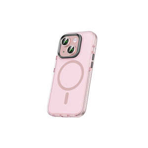 Coque en silicone rose style Ins pour iPhone 15 avec protection d'objectif compatible MagSafe et recharge sans fil, protection airbag intégrée - Product Image 1