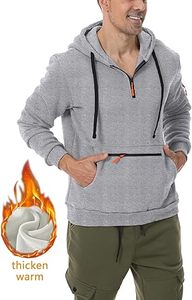 Pull à capuche décontracté pour hommes, couleur unie, 100% coton, poche à séchage rapide et respirant, haute qualité - Product Image 3