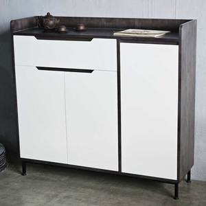 Meuble à chaussures moderne de 1,2 m KG68033 avec 3 portes et 1 tiroir, en bois d'hévéa avec pieds en fer - Product Image 3