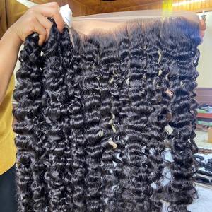 Extensiones de cabello humano Birmano para mujeres negras, pelo rizado con encaje frontal 13x6 HD - Product Image 4