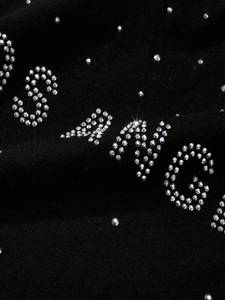 T-shirts pour hommes avec strass surdimensionnés noirs avec logo personnalisé imprimé étincelle 100% coton Streetwear Hip Hop Crystal Design Tee - Product Image 4