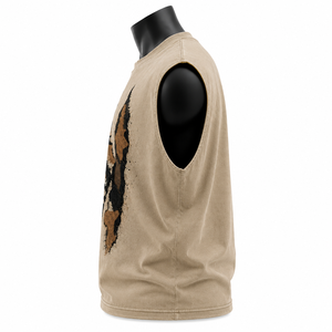 Camiseta sin mangas vintage lavada para hombre, estilo oversize, con estampado gráfico, de algodón, estilo streetwear. - Product Image 4