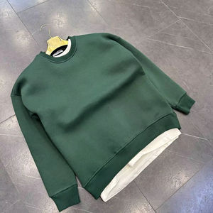 Sweat-shirt à col rond solide et décontracté pour hommes, manches longues, anti-rides, anti-rétrécissement, haut en molleton de coton, sweat à capuche lavé à l'acide XXS-5XL 3D - Product Image 1