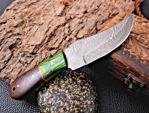 Cuchillo de acero de hoja fija de Damasco forjado por encargo, cuchillo de caza para acampar con funda, soporte OEM, cuchillo de Camping al por mayor - Product Image 3