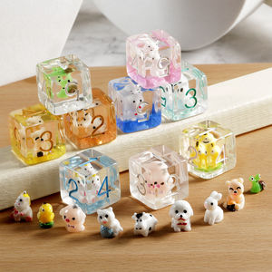 Ensemble de dés en résine polyédriques en gros pour DND avec un design animal personnalisé de taille carrée et de 16 mm, y compris un <span class=keywords><strong>chat</strong></span> pour les jeux de rôle D&D - Product Image 2