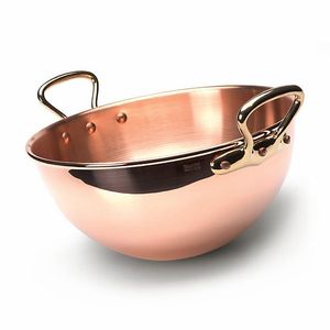Round Shape <b>Large</b> Copper Pure Material Food <b>Bowl</b> With Brass Handles Best Selling Kitchen Ware - Product Image 6