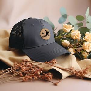 Casquettes de camionneur en cuir personnalisées de qualité supérieure avec logo, 6 panneaux structurés, casquettes de sport de haute qualité, dos en maille respirante, couvre-chef vietnamien - Product Image 2