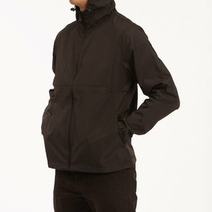 Veste coupe-vent à capuche de course à pied d'hiver pour hommes avec fermeture à glissière avant à col montant et logo imprimé - Product Image 3