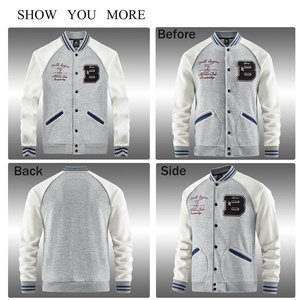 Cantidad a granel buen cosido nuevo diseño Venta caliente hombres Varsity chaqueta/Color sólido Letterman invierno hombres chaqueta para adultos - Product Image 5