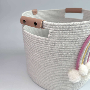 Modern Design <b>Large</b> Capacity Pure Cotton Rope Woven <b>Basket</b> Unique Teddy <b>Storage</b> for Clothing Export Quality <b>Storage</b> <b>Baskets</b> - Product Image 5