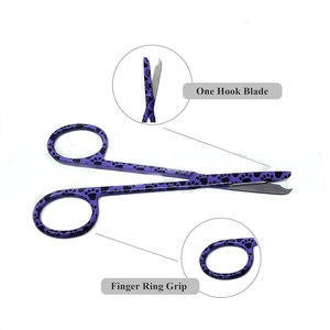 Ciseaux à bandage d'infirmière 5.5 "et ciseaux à point de suture 4.5" Lot de 2 pattes violettes en acier inoxydable Design - Product Image 2