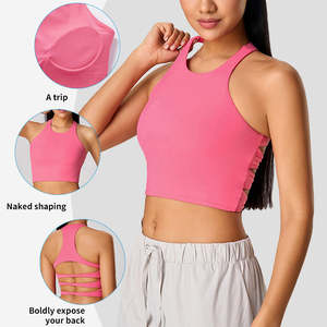 Débardeur sportif personnalisé pour femmes Sexy Front Logo Respirant Spandex/Polyester Gym Wear U Neck Skinny Fit Corset Style Fashion Vest - Product Image 6