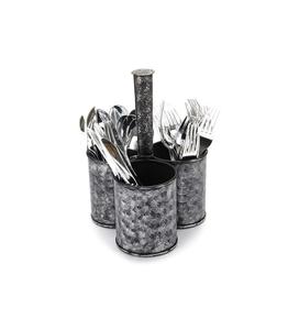 High quality 3 section galvanized <b>cutlery</b> holder fabulous design home decor tableware <b>cutlery</b> <b>stand</b> from wholesale suppliers - Product Image 5