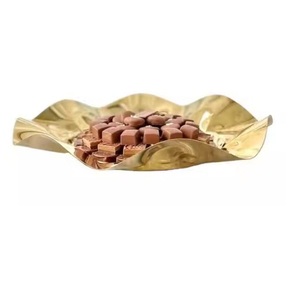 Superior Quality Gold Plated Metal Bowl with Floral Design for Serving Chocolate or <b>Sweets</b> at <b>Parties</b> - Product Image 1