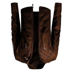 Veste en cuir pour hommes, vêtements décontractés de couleur unie, veste en cuir confortable pour hommes à la mode - Product Image 4