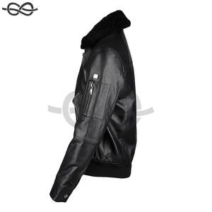 Chaqueta de Cuero Curtido Vegetal Negro con Cuello Alto Desmontable y Capucha, Estilo HIGH STREET, Alta Calidad, Transpirable para Todas las Estaciones - Product Image 4