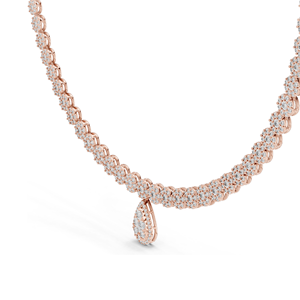 7.88 CT Lab Diamond Necklace with Pear Pendant Round Brilliant & Pear Cut 18KT, 14KT Gold Rose, Yellow, White Gold - Product Image 4