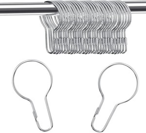 Metal Shower <b>Curtain</b> Ring Stainless Steel <b>Hook</b> Holder Durable <b>Clip</b> for Bathroom <b>Curtain</b> Installations - Product Image 2