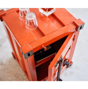 ตู้โลหะสไตล์โบราณพร้อมที่เก็บของและดูย้อนยุคสำหรับบ้านไร่ห้องนอนหรือในเมืองลอฟท์อินเดีย - Product Image 2