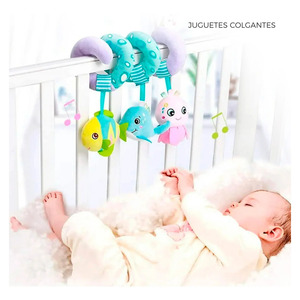 Hanging Plush Spiral <b>Rattle</b> for Crib, Stroller, <b>Baby</b> Toy - Assorted Colors - Product Image 2