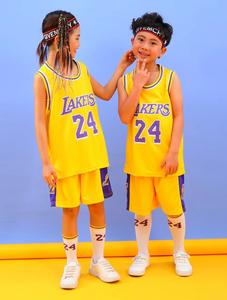 Ensemble 2 pièces Maillots de basket-ball respirants sans manches Vêtements de sport d'extérieur pour enfants Uniforme pour garçons - Product Image 6